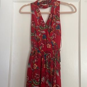 NWT floral maxi dress with small braided belt